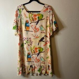 Molly Bracken Bird Floral Ruffle Dress